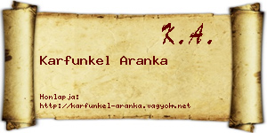 Karfunkel Aranka névjegykártya