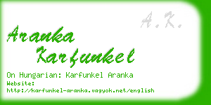 aranka karfunkel business card